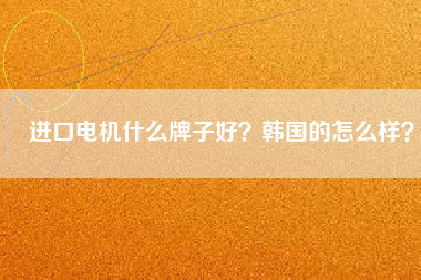 進(jìn)口電機(jī)什么牌子好？韓國(guó)的怎么樣？
