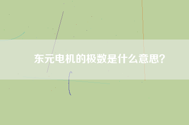 東元電機的極數(shù)是什么意思？