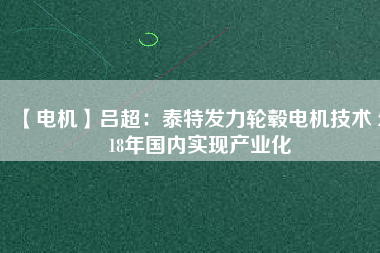 【電機(jī)】呂超:泰特發(fā)力輪轂電機(jī)技術(shù) 2018年國內(nèi)實(shí)現(xiàn)產(chǎn)業(yè)化