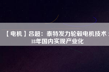 【電機(jī)】呂超:泰特發(fā)力輪轂電機(jī)技術(shù) 2018年國內(nèi)實(shí)現(xiàn)產(chǎn)業(yè)化