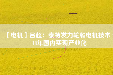 【電機(jī)】呂超:泰特發(fā)力輪轂電機(jī)技術(shù) 2018年國內(nèi)實(shí)現(xiàn)產(chǎn)業(yè)化