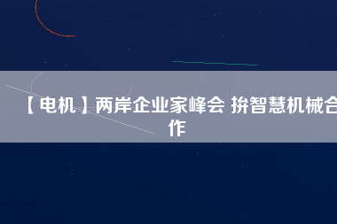 【電機(jī)】?jī)砂镀髽I(yè)家峰會(huì) 拚智慧機(jī)械合作
          