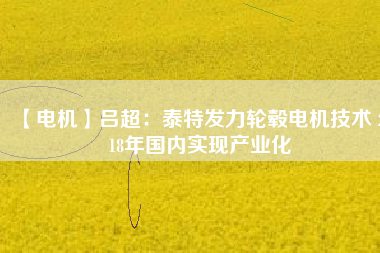 【電機(jī)】呂超:泰特發(fā)力輪轂電機(jī)技術(shù) 2018年國內(nèi)實(shí)現(xiàn)產(chǎn)業(yè)化